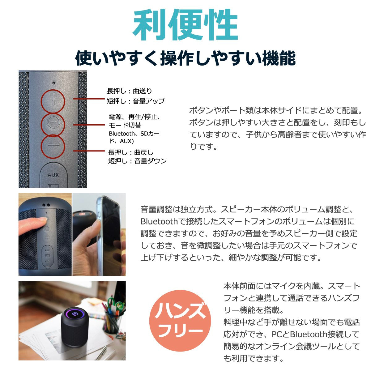 【公式・まとめ売り】40s 小型防水 Bluetoothスピーカー CW1LC 箱売 20個 バルク販売 高音質 防水 防塵 SDカード LED TWS ワイヤレス コンパクト ハンズフリー お風呂 スマホ 法人 お得