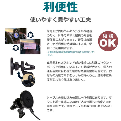 車載用 MagSafe対応 ワイヤレス充電器 CMS1（訳あり）
