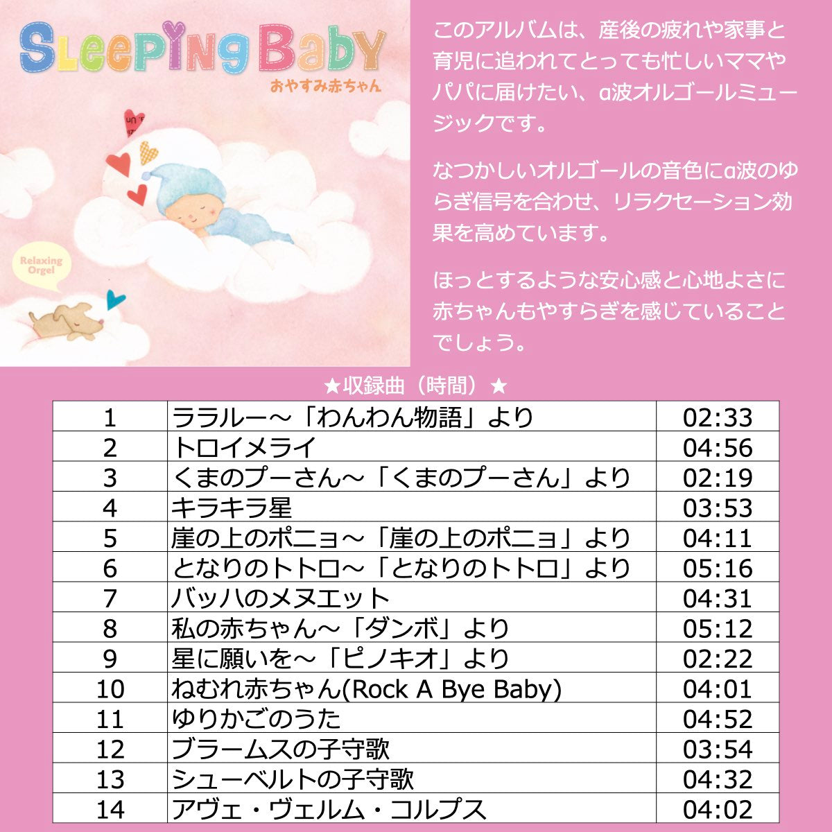 寝かしつけ BGM 楽曲入りSDカード