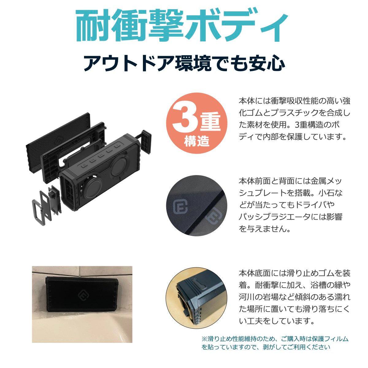 Bluetoothスピーカー 純正ケースセット CORDURAケース 日本製 HW2